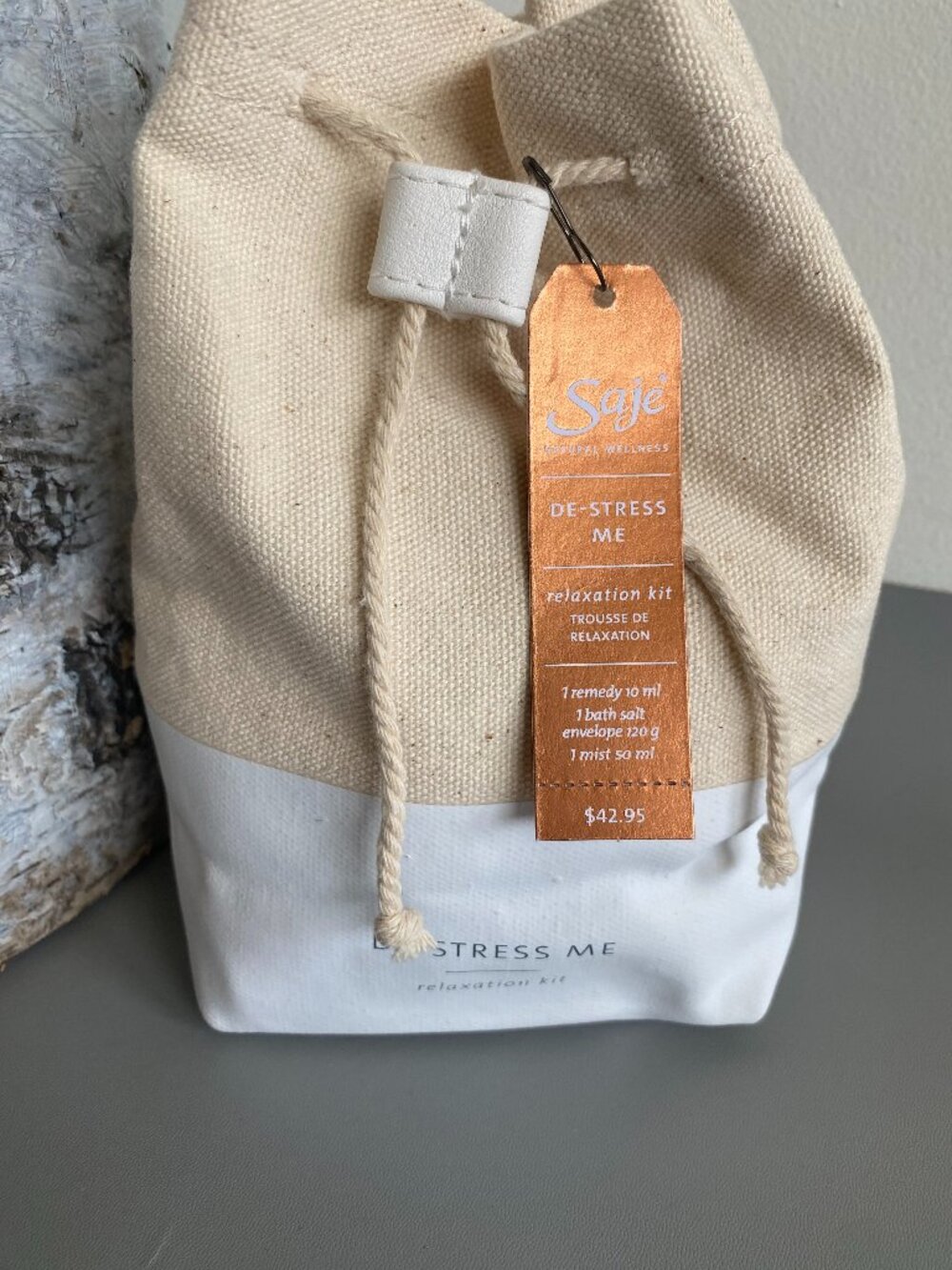 NWT Saje Natural Well De-Stress Me Relaxation Kit Bath Salt Spray Roll-On Gift - Picture 5 of 7